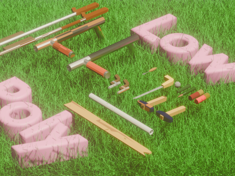 Пакет ресурсов для низкополигонального выживания 3D Модель