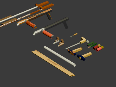 Low Poly survival Asset Pack 3D Model