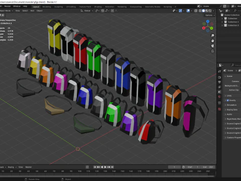 Back Pack assets 3D Model