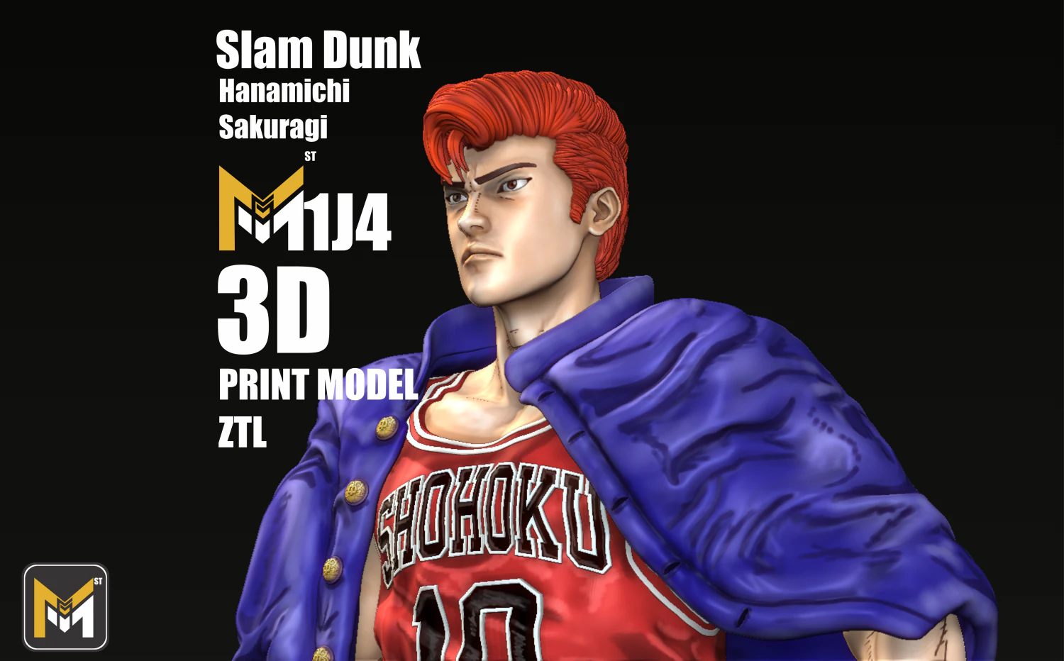 Hanamichi Sakuragi Statue Print Stl 3D Print Model .c4d .max .obj .3ds .fbx .stl .blend 