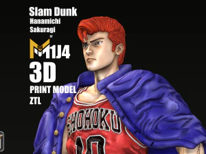 Hanamichi Sakuragi statua Print Stl Model do druku 3D