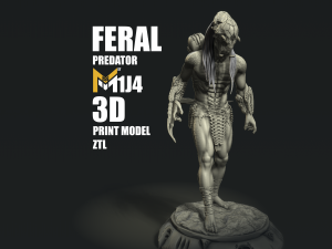 Feral predator 3D print model ztl 3Dプリントモデル