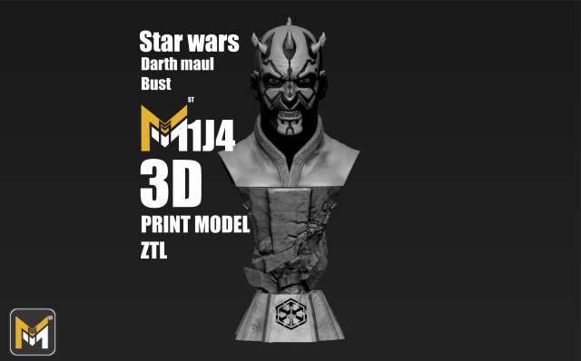 Darth Maul Statue Print Stl 3D Print Model .c4d .max .obj .3ds .fbx .stl .blend 