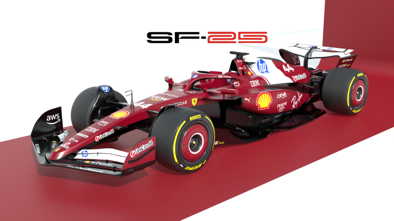 F1 Ferrari SF-25 2025 3D 模型 .c4d .max .obj .3ds .fbx .stl .blend