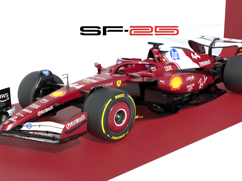 F1 Ferrari SF-25 2025 3D Model