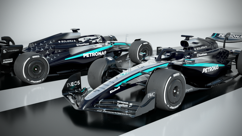 F1 Mercedes W16 2025 Modelo 3D .c4d .max .obj .3ds .fbx .stl .blend