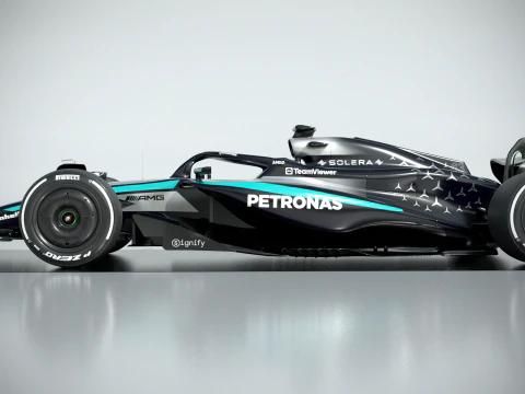 F1 Mercedes W16 2025 3D Model