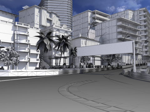 Lintasan F1 Monaco Model 3D