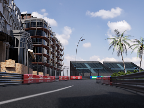 Lintasan F1 Monaco Model 3D