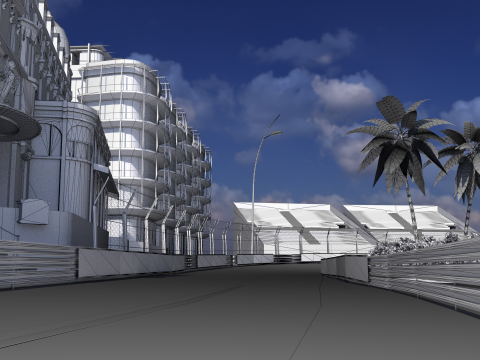 Lintasan F1 Monaco Model 3D