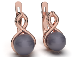 Printable earrings with pearl 6mm STL 3Dプリントモデル
