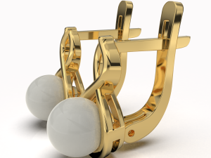 Printable earrings with pearl 6mm STL 3Dプリントモデル