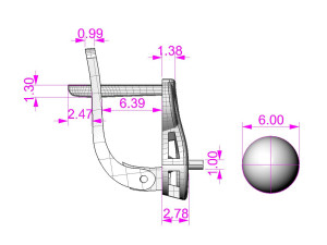 Printable earrings with pearl 6mm STL 3Dプリントモデル
