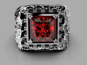 Перстень для друку з оніксом 73x73 STL 3D Принт Модель