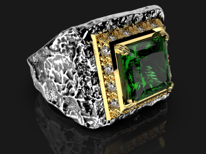Printable signet ring with onyx 73x73 STL 3D Принт Модель