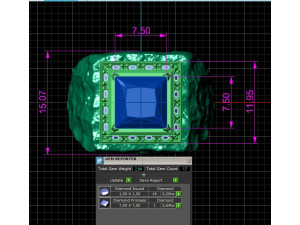 Printable signet ring with onyx 73x73 STL 3D Принт Модель