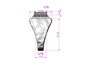 Printable signet ring with onyx 73x73 STL 3D Принт Модель
