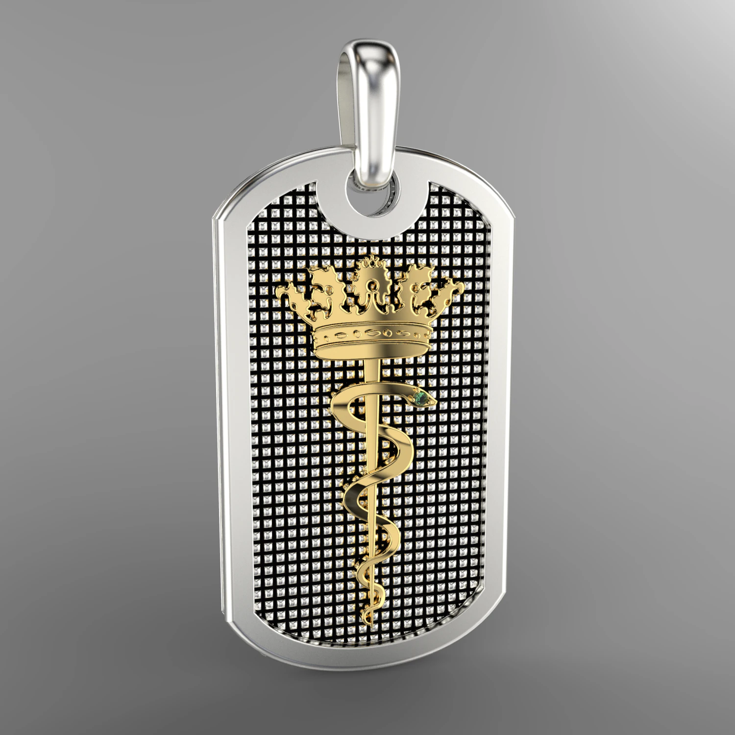 Jewelry PENDANT TOKEN snake and crown Printable STL 3D Print Model .c4d .max .obj .3ds .fbx .stl .blend 