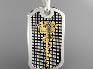 Jewelry PENDANT TOKEN snake and crown Printable STL Model do druku 3D