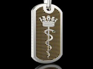 Jewelry PENDANT TOKEN snake and crown Printable STL 3D Print Model