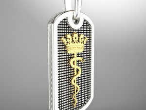 Jewelry PENDANT TOKEN snake and crown Printable STL 3D-printmodel