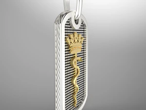 Jewelry PENDANT TOKEN snake and crown Printable STL 3D Print Model