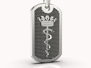Jewelry PENDANT TOKEN snake and crown Printable STL 3D Print Model