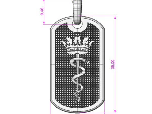 Jewelry PENDANT TOKEN snake and crown Printable STL 3D Print Model