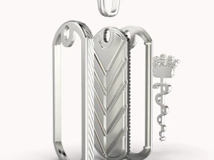 Jewelry PENDANT TOKEN snake and crown Printable STL 3D Print Model