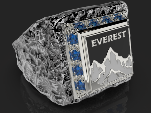 Printable signet ring everest with enamel STL 3D Принт Модель