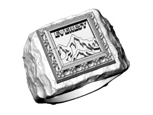 Printable signet ring everest with enamel STL 3D Принт Модель