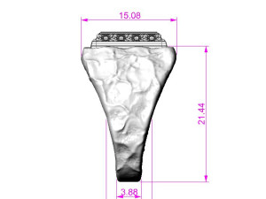 Printable signet ring everest with enamel STL 3D Принт Модель