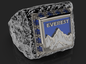 Printable signet ring everest with enamel STL 3D Принт Модель