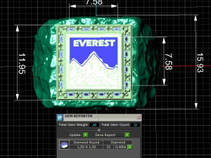 Printable signet ring everest with enamel STL 3D Принт Модель
