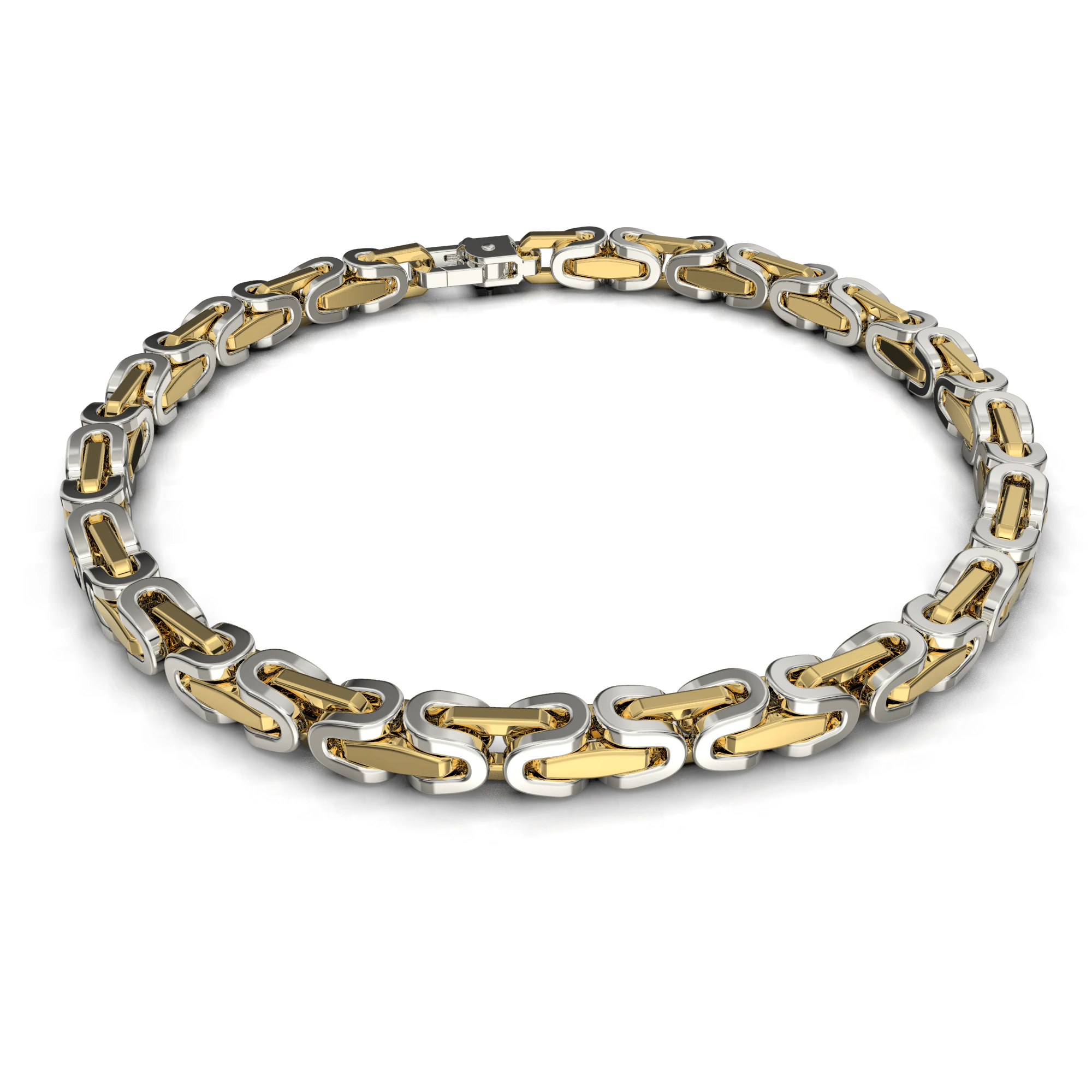 Jewelry link chain or bracelet with spring hook STL ready for Print 3D Print Model .c4d .max .obj .3ds .fbx .stl .blend 