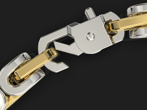 Jewelry link chain or bracelet with spring hook STL ready for Print Modelo de impresión 3D