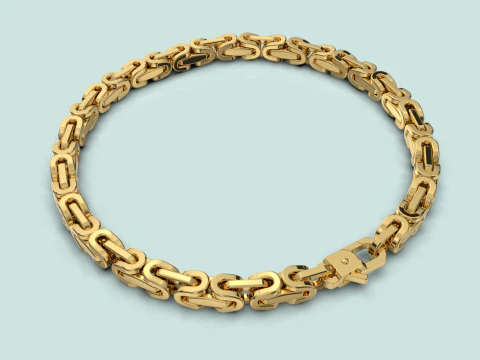 Jewelry link chain or bracelet with spring hook STL ready for Print 3D Print Model