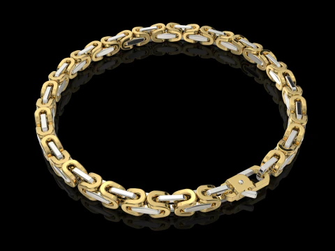 Jewelry link chain or bracelet with spring hook STL ready for Print 3D Print Model