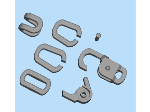 Jewelry link chain or bracelet with spring hook STL ready for Print Modelo de impresión 3D