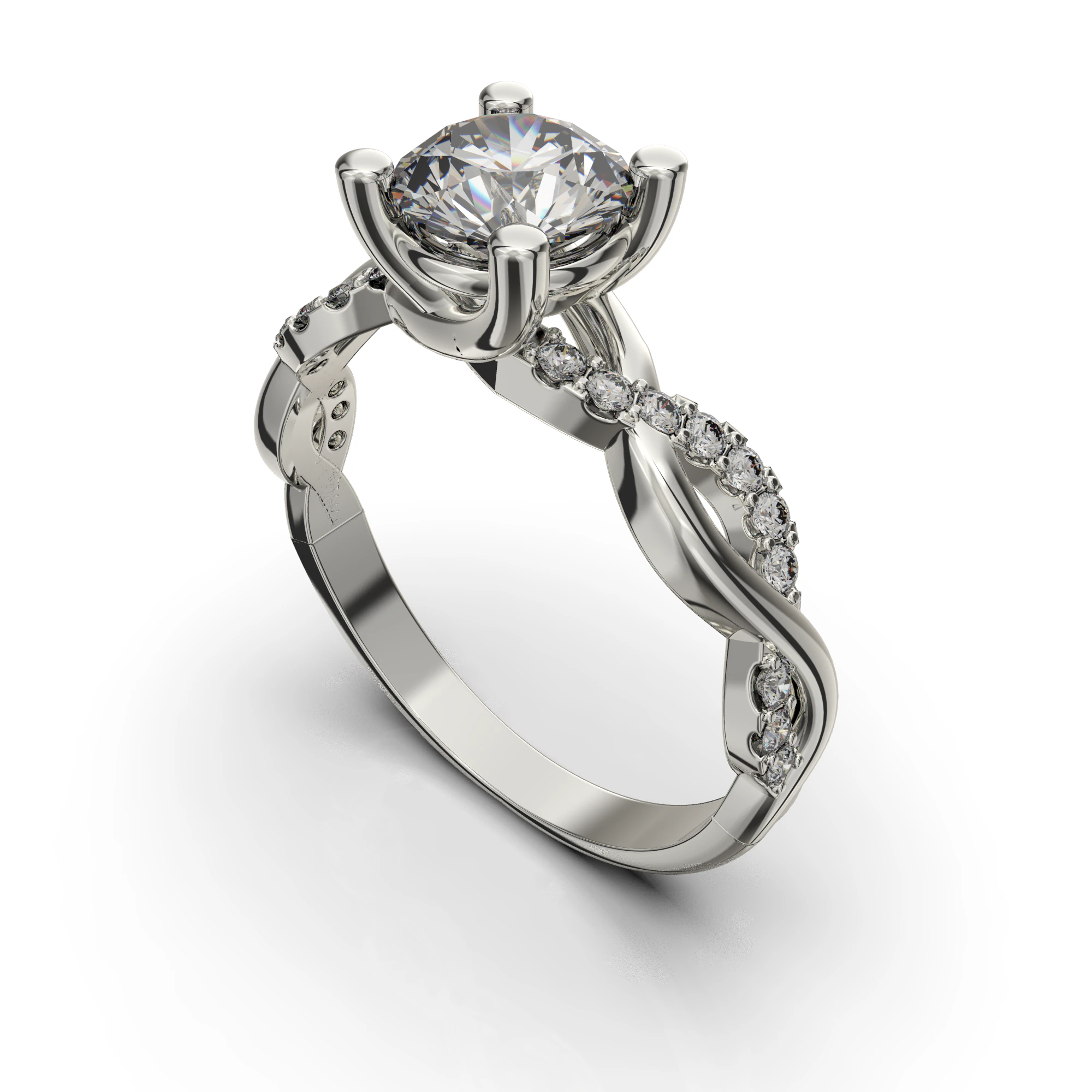 Engagement SOL ring 1ct - file for 3D printer 3D Print Model .c4d .max .obj .3ds .fbx .stl .blend 