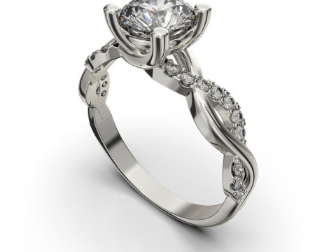 Engagement SOL ring 1ct - file for 3D printer 3Dプリントモデル