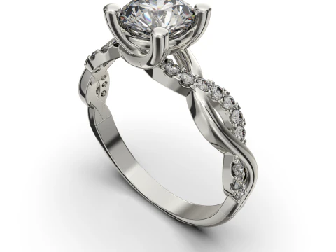 Bague de fiançailles SOL 1ct - fichier pour imprimante 3D Modèles 3D en vedette