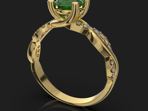 Engagement SOL ring 1ct - file for 3D printer 3D Print Model