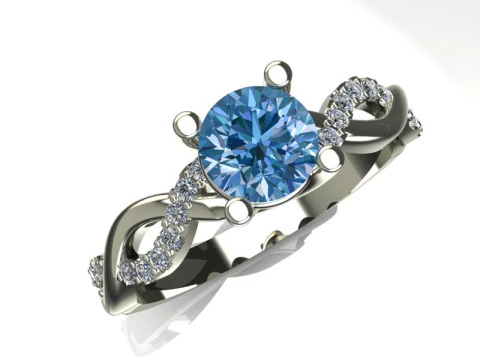 Engagement SOL ring 1ct - file for 3D printer 3D Print Model