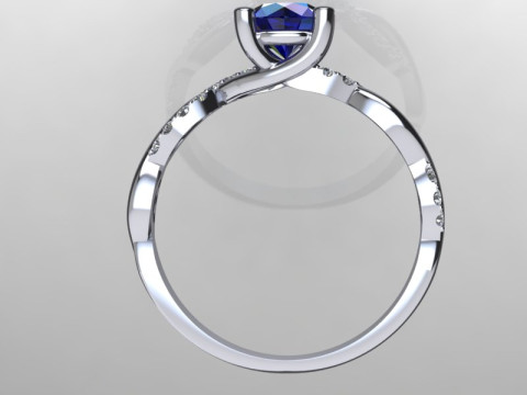 Engagement SOL ring 1ct - file for 3D printer 3D प्रिंट मॉडल