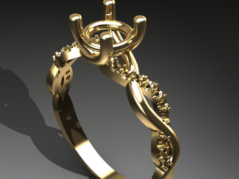 Engagement SOL ring 1ct - file for 3D printer 3D प्रिंट मॉडल