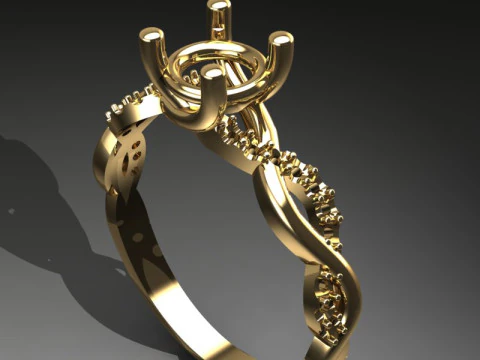 Engagement SOL ring 1ct - file for 3D printer 3D Print Model
