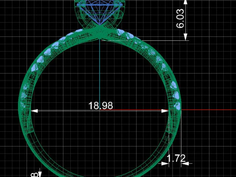 Engagement SOL ring 1ct - file for 3D printer 3D Print Model