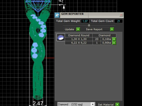 Engagement SOL ring 1ct - file for 3D printer 3D प्रिंट मॉडल