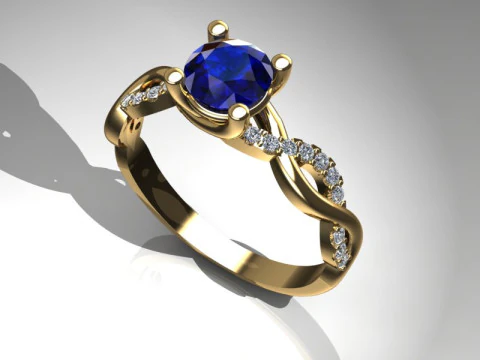 Engagement SOL ring 1ct - file for 3D printer 3D Print Model